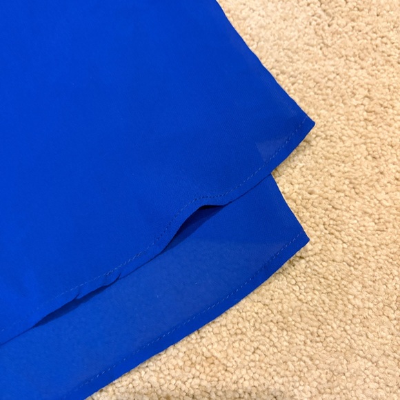 Love Tree Cobalt Blue Double Layer Sheer Strappy Tank Top NEW Womens Large Gift - Picture 7 of 9